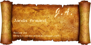 Janda Armand névjegykártya